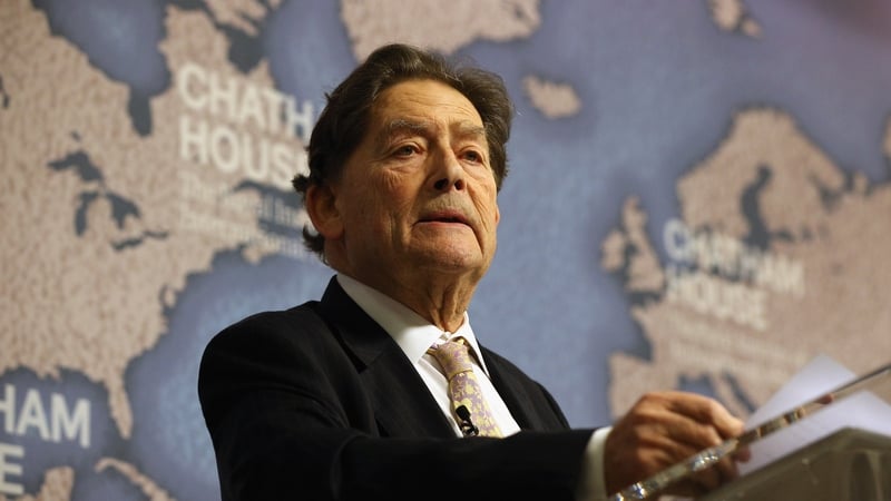 Nigel Lawson speaking at an event in 2016
