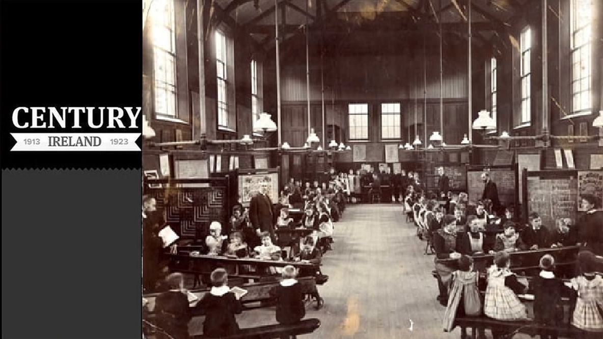Century Ireland Issue 254 - Back to School - Photograph of a Schoolroom, Teachers and Children, c.1902
Photo: Public Record Office of Northern Ireland