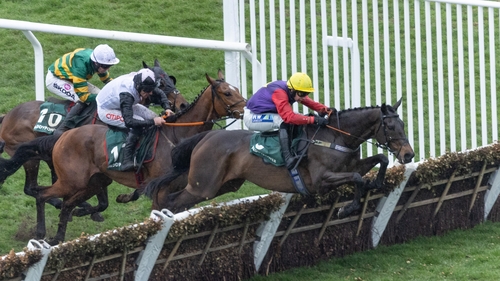 Dashel Drasher leads Teahupoo and eventual winner Sire Du Berlais over the last