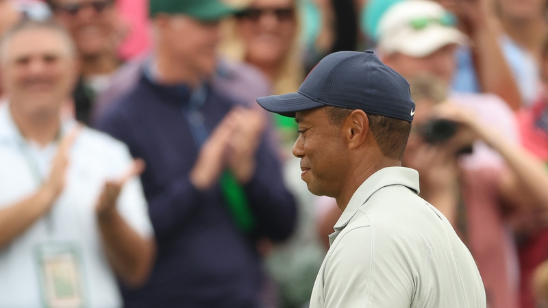 Tiger Woods during a practice round at Augusta ahead of this year's Masters