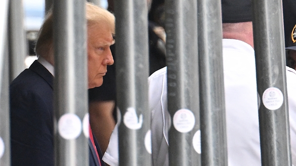 Former US president Donald Trump leaves the Manhattan Criminal Court in New York City yesterday. Photo: Getty Images