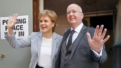 Nicola Sturgeon resigned last month while her husband Peter Murrell was arrested over allegations of financial irregularities (file pic)