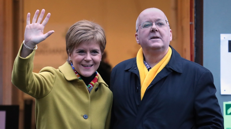Former SNP leader Nicola Sturgeon with her husband Peter Murrell