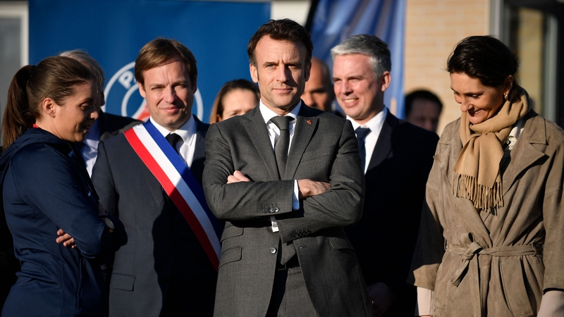 French President Emmanuel Macron attends an event near Paris earllier this week