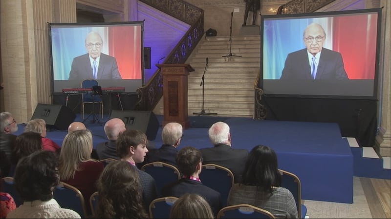 In a video address, Senator George Mitchell said history would judge favourably those who had helped to bring about the historic peace deal