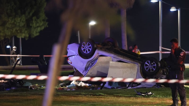 Israeli police secure the site of an attack in Tel Aviv