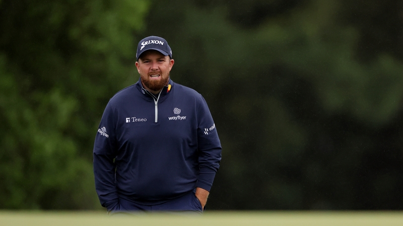Shane Lowry approaches the 18th hole on Saturday morning