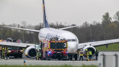 Emergency services attended the scene after the Ryanair flight from England landed (Pic: Damien Storan)