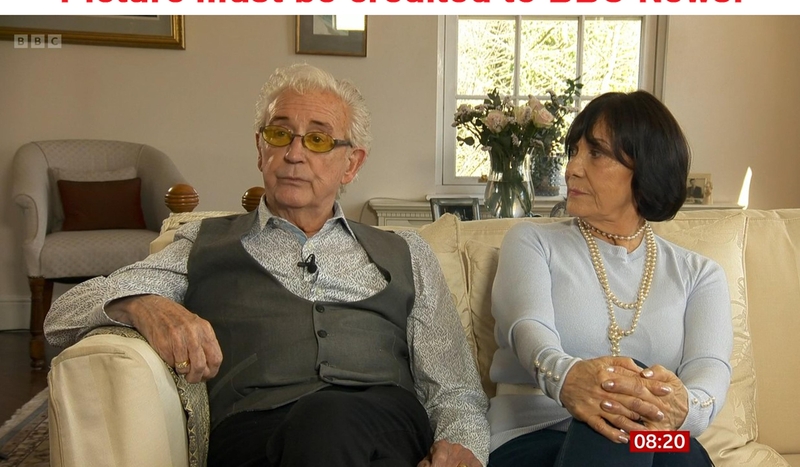 Tony Christie, with his wife Sue, speaking on BBC Breakfast. Photos: BBC News
