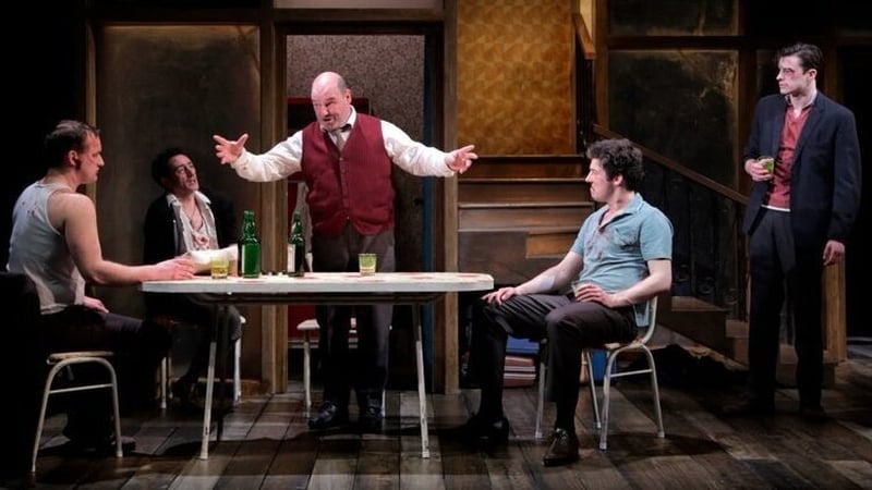 Maelíosa Stafford (centre) in Druid's production of A Whistle in the Dark by Tom Murphy (Pic: Colm Hogan)