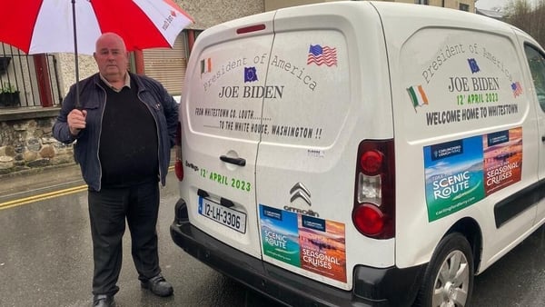 Eamon Thornton adorned his van after the election of Joe Biden as US president in 2020