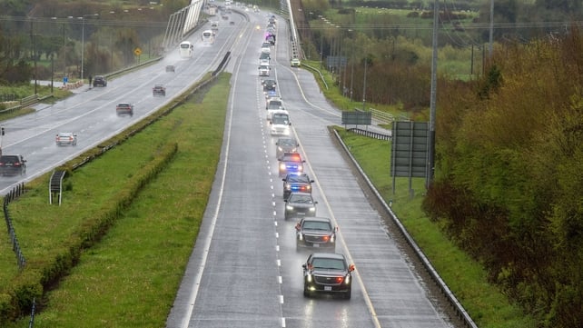 The Presidential motorcade travelled down the M1 to Co Louth