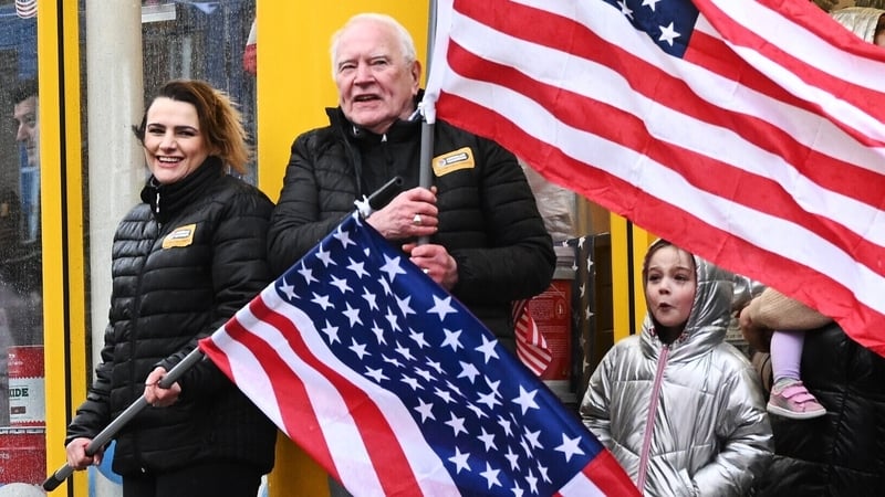 Local people in Dundalk waiting for Joe Biden's arrival