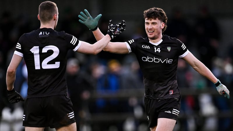 Ross Doherty (left) and Daire O'Boyle celebrate Sligo's semi-final success