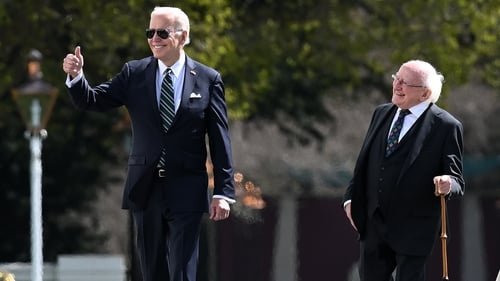 US President Joe Biden and President of Ireland Michael D Higgins
