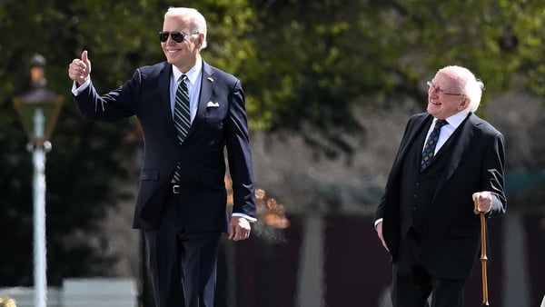 US President Joe Biden and President of Ireland Michael D Higgins