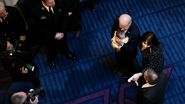 The baby of Labour senator Rebecca Moynihan became an unexpected guest of honour during Mr Biden's address after getting a special acknowledgement from the US president