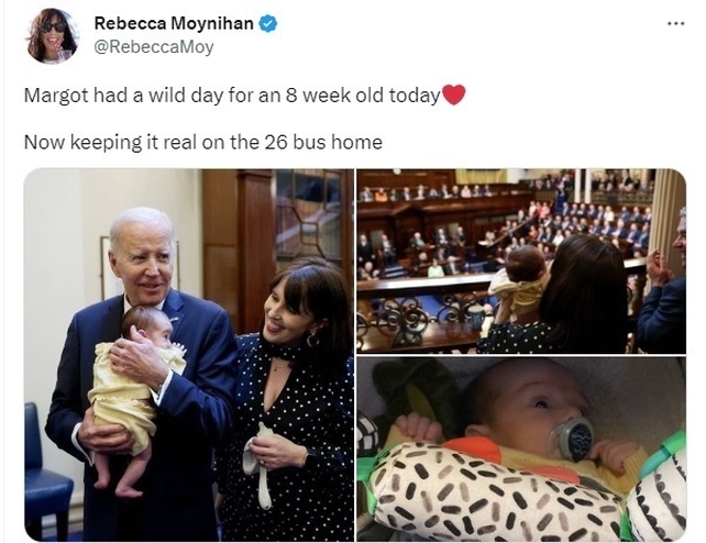 For baby Margot, the day ended with a journey home on the 26 bus