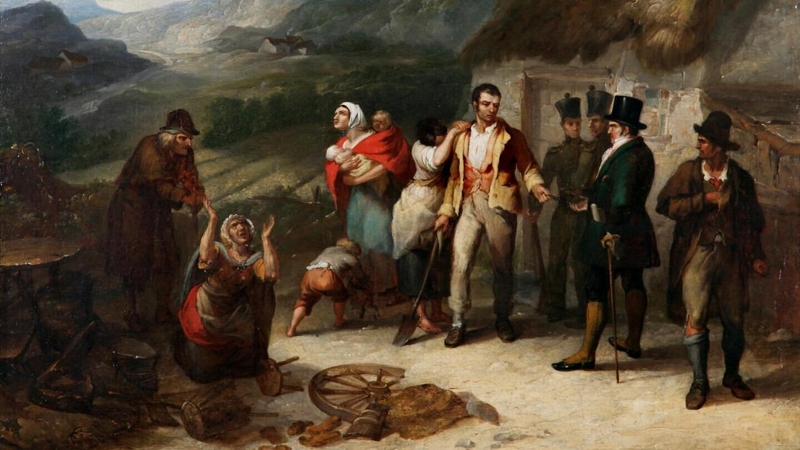 Daniel MacDonald, 'Eviction Scene', c.1850 (© Crawford Art Gallery, Cork)
