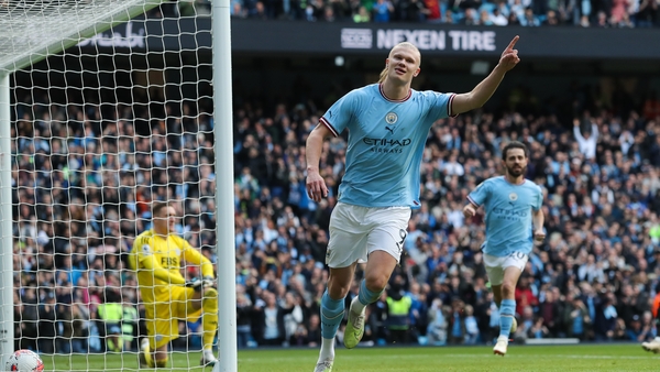 Haaland is closing in on the Premier League record for goals in a season
