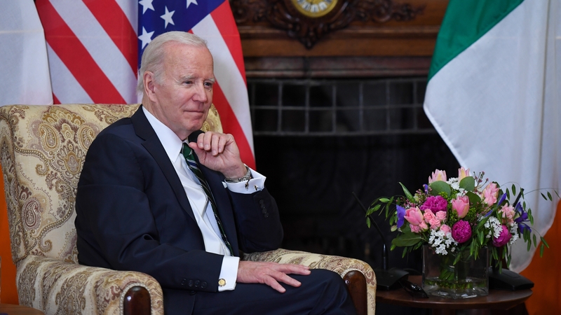 US President Joe Biden during his meeting with the Taoiseach at Farmleigh