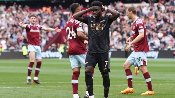 Saka missed a penalty that would have restored the Gunners lead