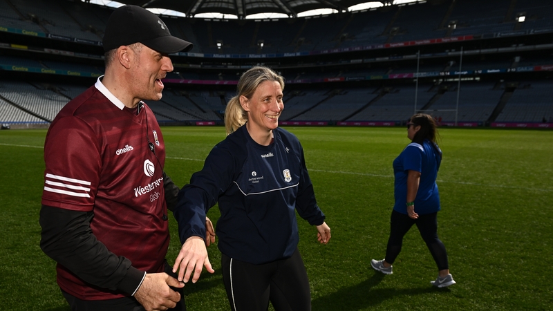 Galway performance coach Cora Staunton celebrates after the Very Camogie League Final Division 1A