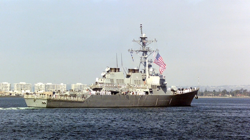 A file photo of the USS Milius, which sailed through the Taiwan Strait yesterday