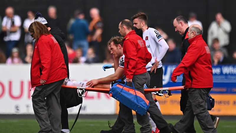 Greg Sloggett became Dundalk's latest injury victim as he was stretchered off in the second half