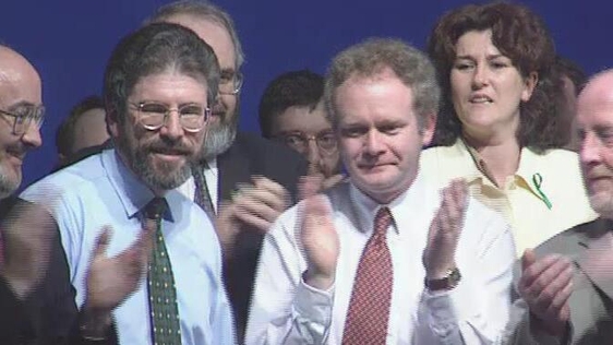 Sinn Féin leader Gerry Adams with Martin McGuinness (1998)