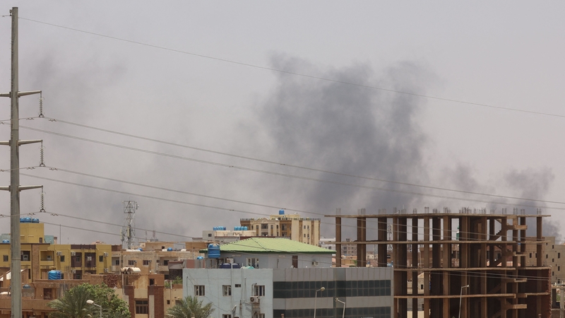 Smoke rises as clashes continue in the Sudanese capital Khartoum