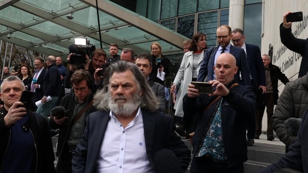 Gerard Hutch leaving the Criminal Courts of Justice in April 2023