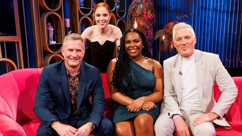Angela Scanlon with guests Adam Hills, Demi Isaac Oviawe and Martin Kemp