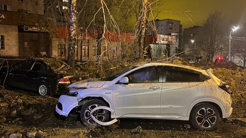 Images released by local authorities showed damaged buildings and vehicles