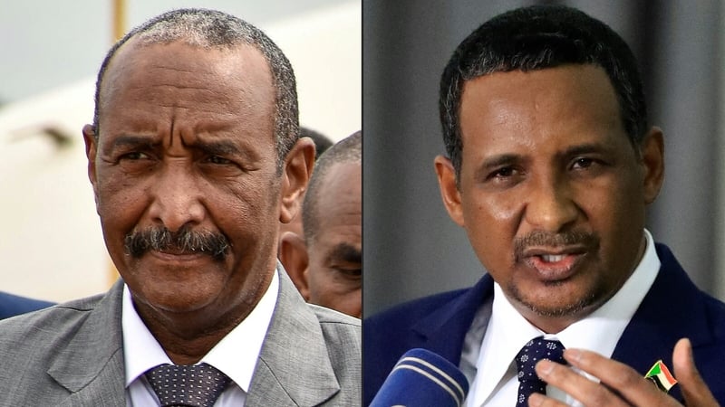 Lieutenant-General Abdel Fattah al-Burhan (L) and Mohamed Hamdan Daglo (R)