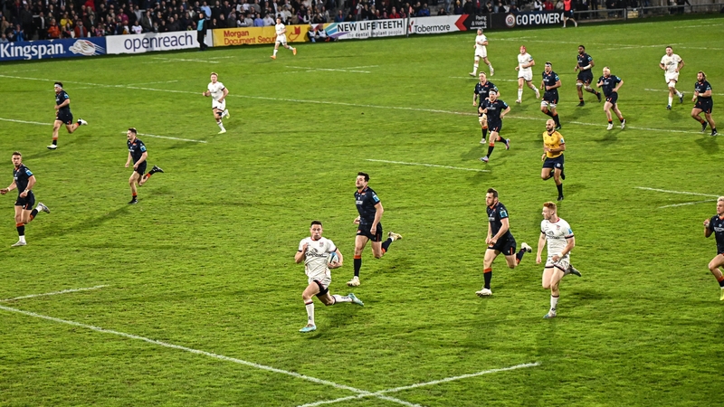 John Cooney races away for Ulster's second try