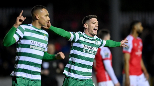 Trevor Clarke celebrates his brilliant goal at Richmond Park