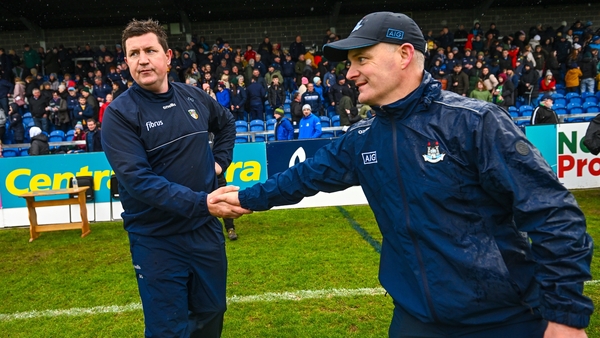 Darren Gleeson and Micheál Donoghue after their sides' draw in Belfast