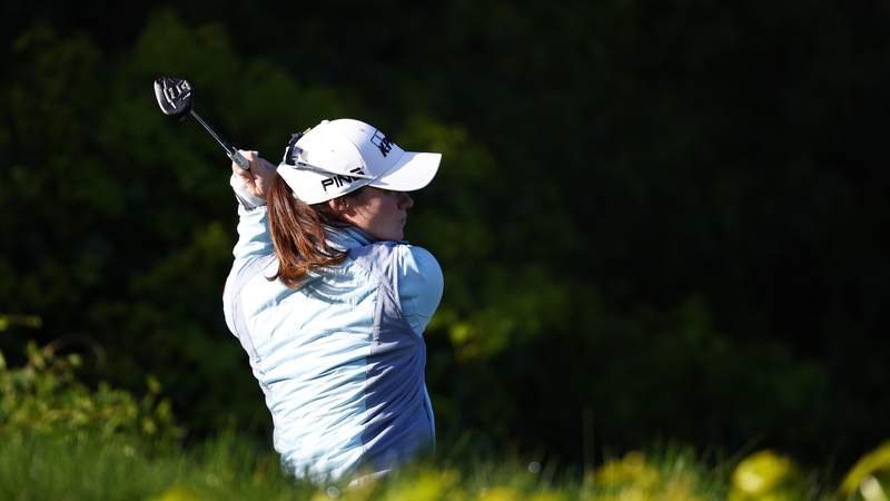 Leona Maguire plays her shot from the 11th tee during the second round