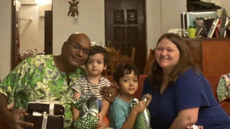 Kathy McLoughlin and her family travelled to Djibouti on a military plane