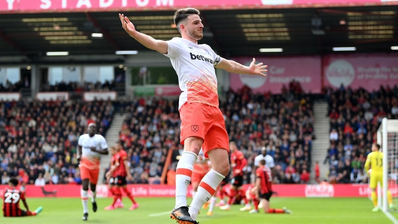 Declan Rice made it back-to-back goals this week for West Ham
