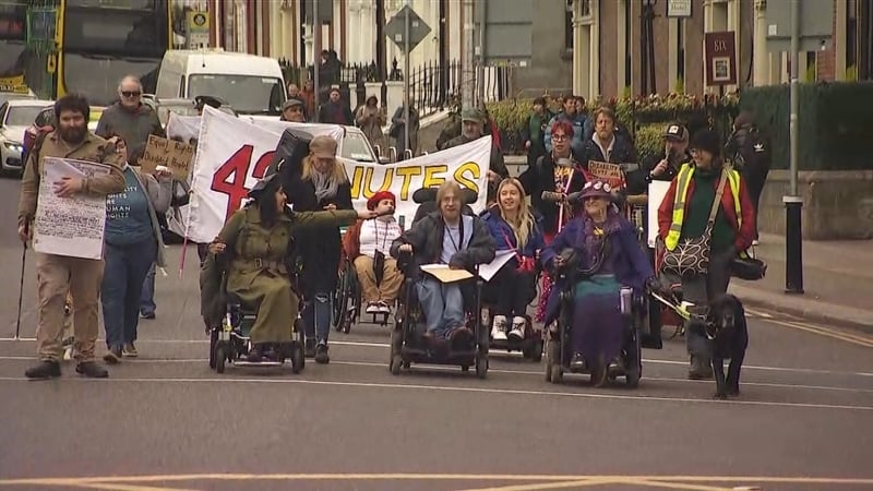 While the main protest march took place in Dublin, others were held in Manorhamilton in Co Leitrim, and Ennis in Co Clare