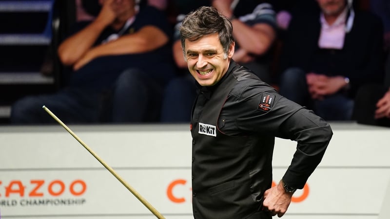 Ronnie O'Sullivan grimaces during his quarter-final against Luca Brecel