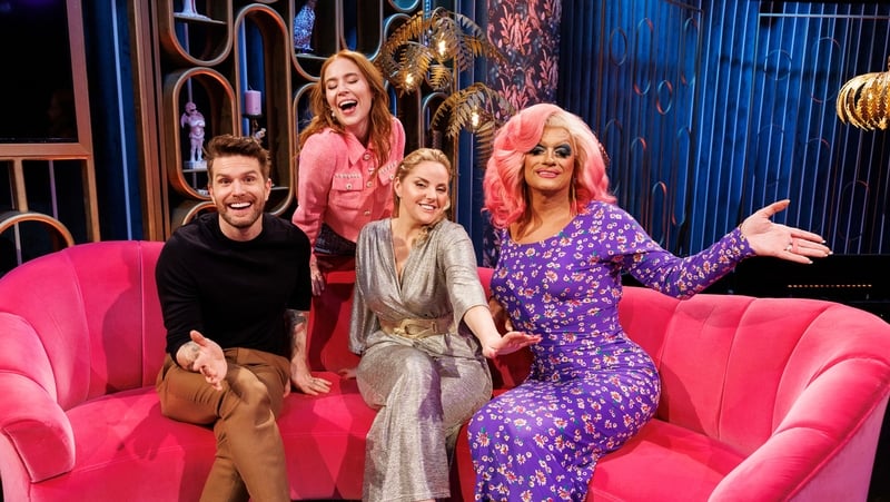 Angela is joined by Panti Bliss, Celine Byrne, and Joel Dommet. Photo credits: Andres Poveda.