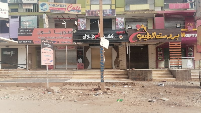 An empty street on Monday during a ceasefire in Sudan