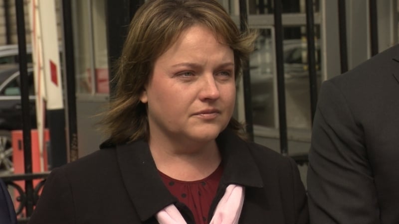 Michelle Naughton pictured outside court after receiving an apology from the Rotunda Hospital