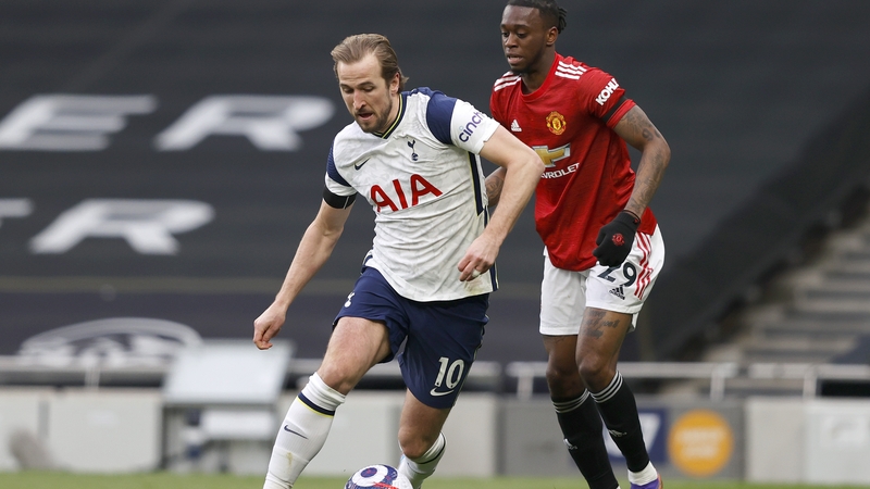 Harry Kane up against Manchester United full-back Aaron Wan-Bissaka