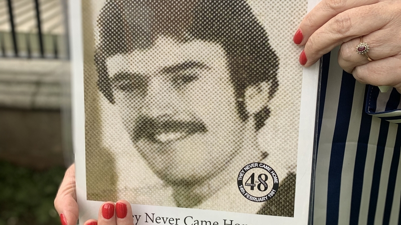Susan Behan holds a picture of her brother Johnny Colgan, who died in the Stardust blaze