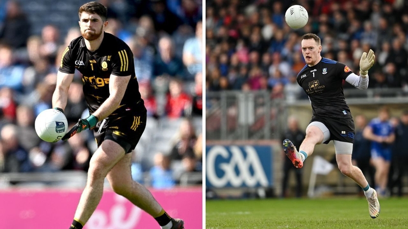 Derry goalkeeper Odhran Lynch, left, and Monaghan's number one Rory Beggan