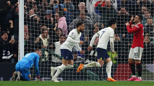 Son Heung-min wheels away after his late equaliser